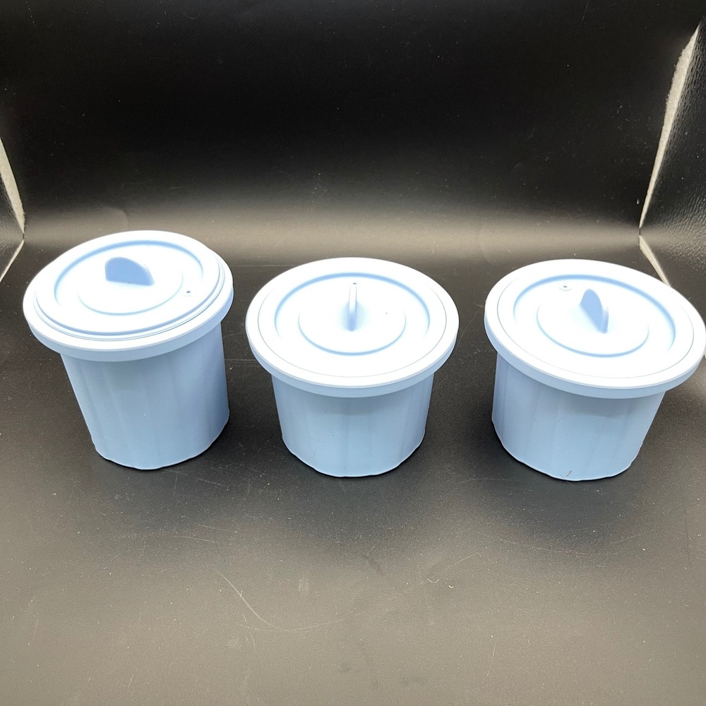 Silicone Large Ice Cube Molds for Tumbler Cup Light‎ Blue Set of 3 with Lids